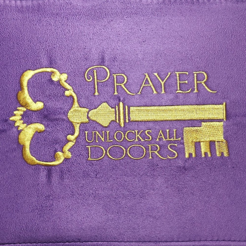 Prayer Unlocks All Doors! Kneeling Cushion! Also available In Blue.